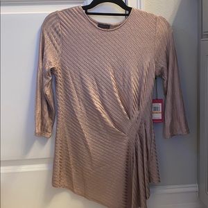 NWT Vince Camuto Rose Taupe Asymmetrical Top